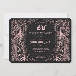 Roos Gold Art Peacocks 50e verjaardag Kaart