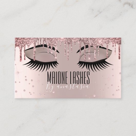 Roos Gold Artist Blush Makeup Lashes Glitter Drive Visitekaartje (Voorkant)