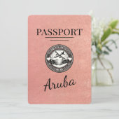 Roos Gold Aruba Passport Bewaar de datum Save The Date (Staand voorkant)