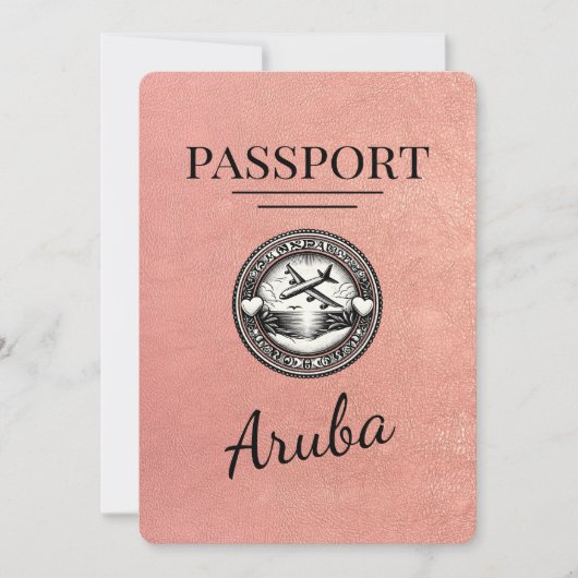 Roos Gold Aruba Passport Bewaar de datum Save The Date (Voorkant)