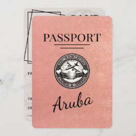 Roos Gold Aruba Passport Bewaar de datum Save The Date