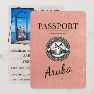 Roos Gold Aruba Passport Bewaar de datum Save The Date