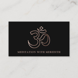 Roos Gold Aum om Symbool Meditation Teacher Black Visitekaartje