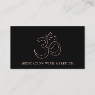 Roos Gold Aum om Symbool Meditation Teacher Black Visitekaartje