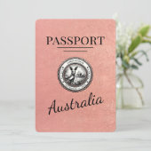 Roos Gold Australia Passport Bewaar de datum Save The Date (Staand voorkant)