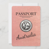 Roos Gold Australia Passport Bewaar de datum Save The Date (Voorkant)