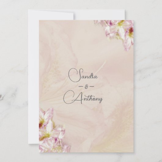 Roos Gold Azalea Huwelijksrepetitie Uitnodiging (Achterkant)