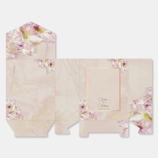 Roos Gold Azalea Wedding Bedankdoosjes (Ongevouwen)