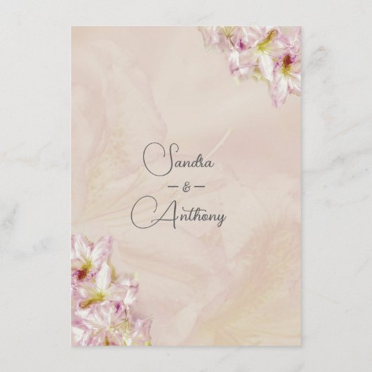 Roos Gold Azalea Wedding Menu (Achterkant)