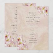 Roos Gold Azalea Wedding Programmakaart (Voorkant / Achterkant)