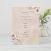 Roos Gold Azalea Wedding Programmakaart (Staand voorkant)