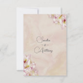 Roos Gold Azalea Wedding RSVP Kaartje (Achterkant)