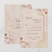 Roos Gold Azalea Wedding RSVP Kaartje (Voorkant / Achterkant)