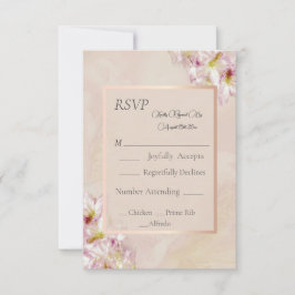 Roos Gold Azalea Wedding RSVP Kaartje