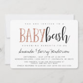 Roos Gold Baby Bash, Baby shower voor paren Kaart (Voorkant)