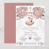 Roos Gold Baby Mexican Charra Balloons Kaart (Voorkant / Achterkant)