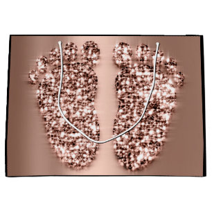 Roos Gold Baby shower Feet Boy Girl Favor Groot Cadeauzakje