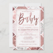 Roos Gold Baby shower Kaart (Voorkant)