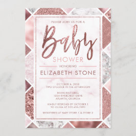 Roos Gold Baby shower Kaart