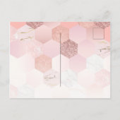 Roos Gold Baby shower sparen de datum Aankondigingskaart (Achterkant)