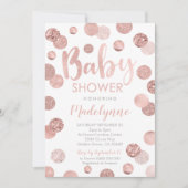 Roos Gold Baby shower uitnodiging Confetti Girl (Voorkant)