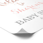 Roos gold Baby shower welkomstteken Poster (Hoek)