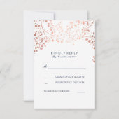 Roos Gold Baby's Breath Bruiloft RSVP Kaarten (Voorkant)
