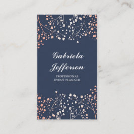 Roos Gold Baby's Breath Floral  Elegant Visitekaartje