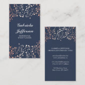 Roos Gold Baby's Breath Floral  Elegant Visitekaartje (Voorkant / Achterkant)