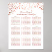 Roos Gold Baby's Breath Wedding Seating Chart Poster (Voorkant)