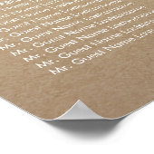 Roos Gold Baby's Breath Wedding Seating Chart Poster (Hoek)