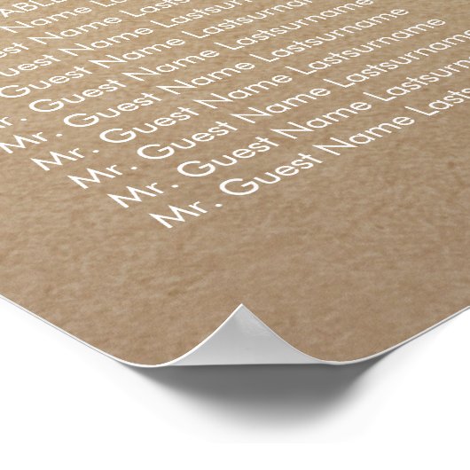 Roos Gold Baby's Breath Wedding Seating Chart Poster (Hoek)