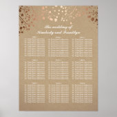 Roos Gold Baby's Breath Wedding Seating Chart Poster (Voorkant)