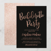 Roos Gold Bachelorette | Glitter Kaart (Voorkant / Achterkant)
