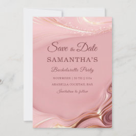 Roos Gold Bachelorette Party Save the Date Ideeën Kaart