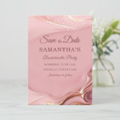 Roos Gold Bachelorette Party Save the Date Ideeën Kaart (Staand voorkant)