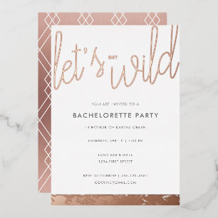 Roos Gold Bachelorette Roos Gold Foil Uitnodiging
