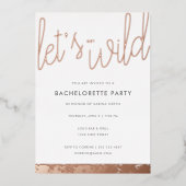 Roos Gold Bachelorette Roos Gold Foil Uitnodiging (Voorkant)