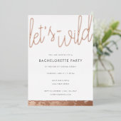 Roos Gold Bachelorette Roos Gold Foil Uitnodiging (Staand Voorkant)