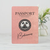 Roos Gold Bahamas Passport Bewaar de datum Save The Date (Staand voorkant)
