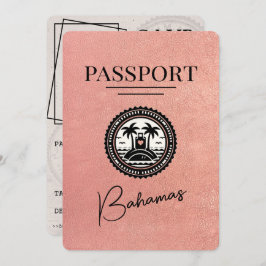 Roos Gold Bahamas Passport Bewaar de datum Save The Date