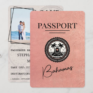 Roos Gold Bahamas Passport Bewaar de datum Save The Date