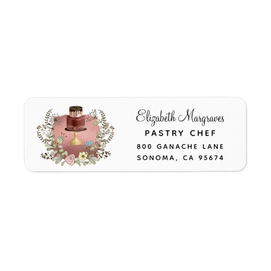 Roos Gold Baker Bakery Pastry Chef Etiket (Voorkant)