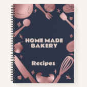 Roos Gold Baking Utensils Bakkerij Recepten Zakeli Notitieboek (Voorkant)