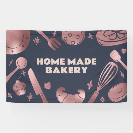 Roos Gold Baking Utensils Bakkerij Spandoek (Horizontaal)