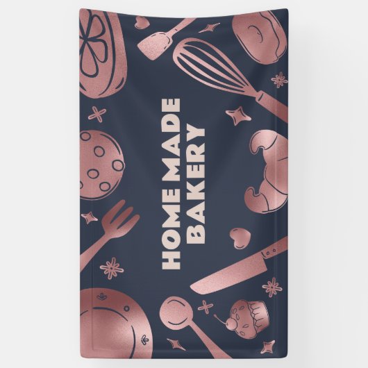 Roos Gold Baking Utensils Bakkerij Spandoek (Verticaal)