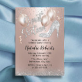 Roos Gold ballon Silver High Heel Modern Sweet 16 Kaart