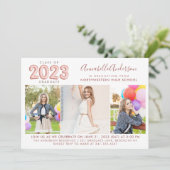 Roos Gold Balloon 2023 Afstuderen Foto Afstuderen Aankondiging (Staand voorkant)