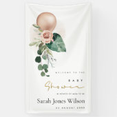 ROOS GOLD BALLOON PEACH FLORAL BUNCH BABY SHOWER SPANDOEK (Verticaal)
