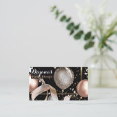 Roos Gold Balloons Black Chic Party Event Planner Visitekaartje (Staand voorkant)